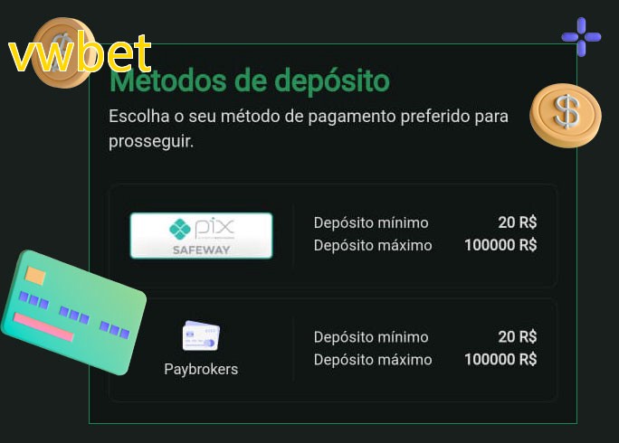 O cassino vwbetbet oferece uma grande variedade de métodos de pagamento